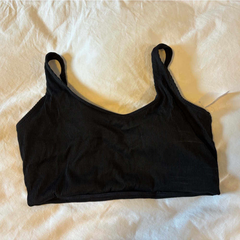 Black Ribbed bralette Swim Top Old Navy